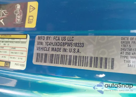 2023 Jeep Wrangler 4-Door Sport S 4X4 из США, поврежденный, VIN 1C4HJXDG8PW518333